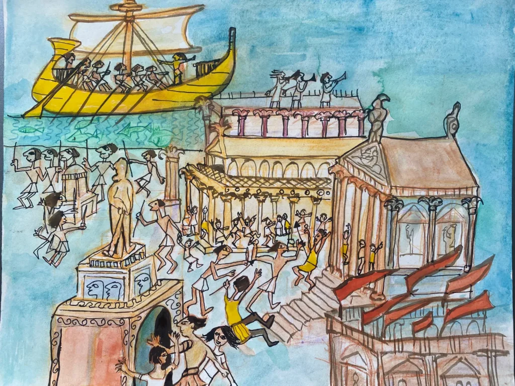 O Regresso a Pompeia: Capítulo II - O Ataque dos Piratas, Autoria de Teresa Torres