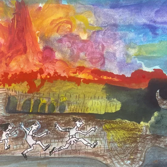 O Regresso a Pompeia: Capítulo III - A Erupção do Vesúvio, Autoria de Teresa Torres
